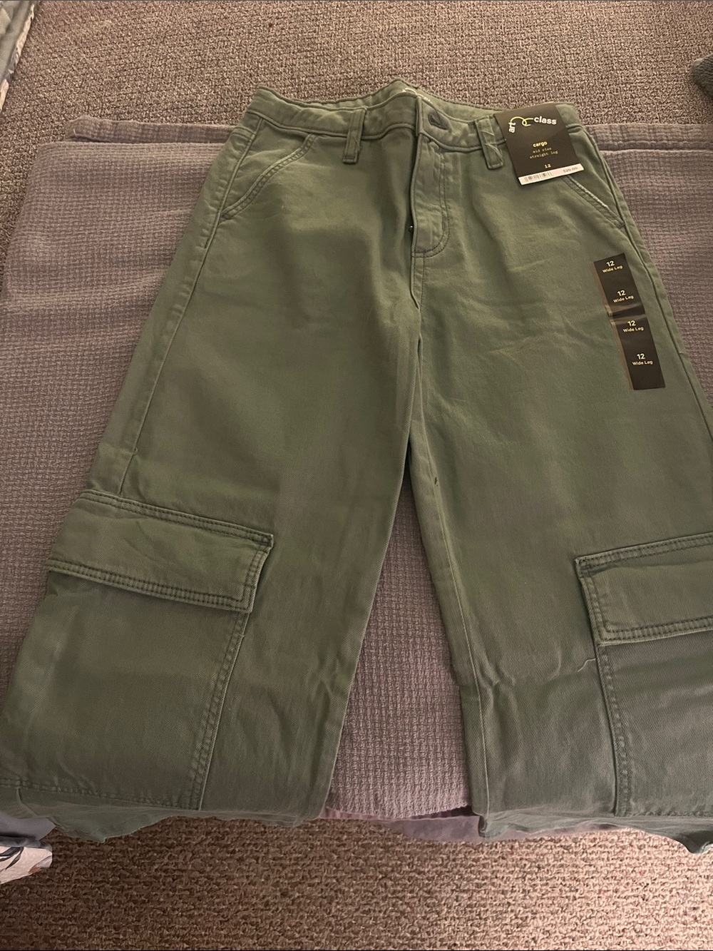 art class Olive Green Cargo Capri Jeans for Kids